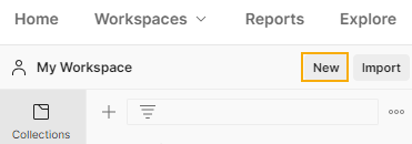 New request in Postman.