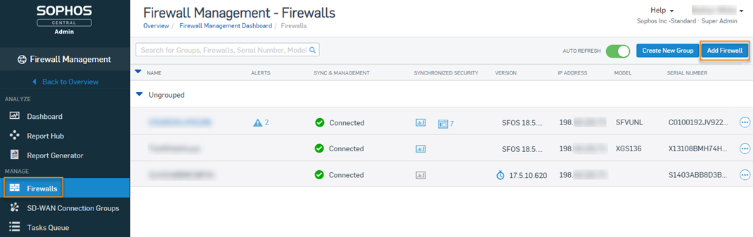 Click Add Firewall.