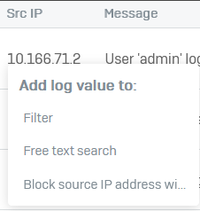 Add log value to filter.