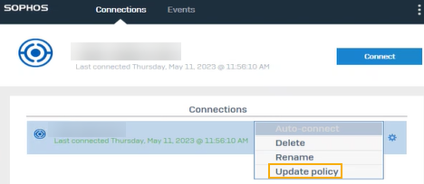 Pull configuration changes through the Sophos Connect client.