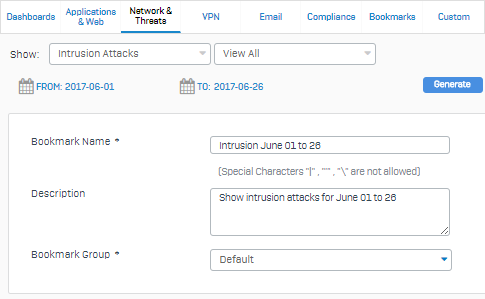 Bookmarks in reports.