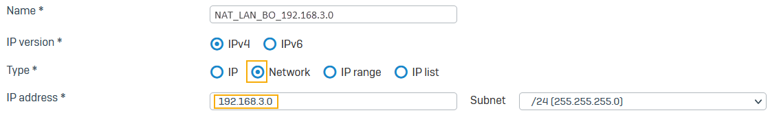 Local translated LAN IP host configuration on firewall two.