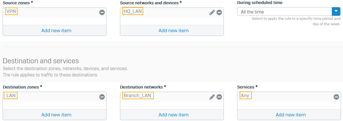 Outbound firewall rule.
