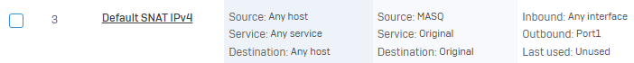 Default SNAT IPv4 rule.