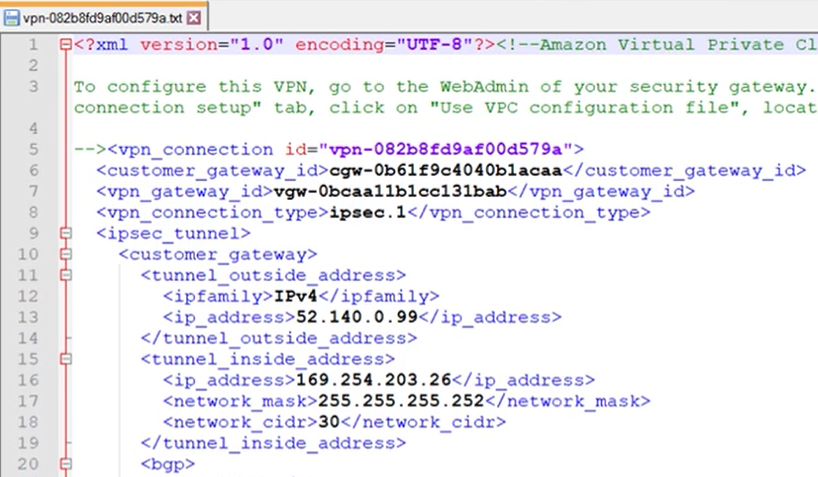 Example VPC configuration file.