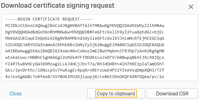 Copy CSR certificate.