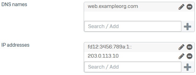 Certificate: SAN data.