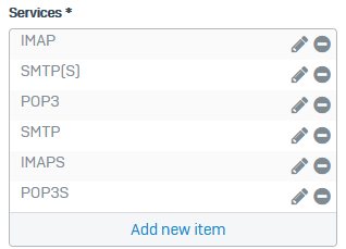 Specify the services in firewall rule.