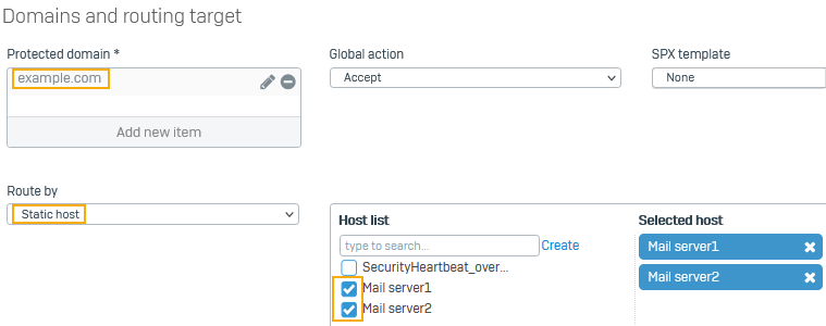 Email domains and routing servers.