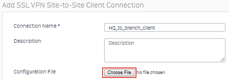 Upload the SSL VPN configuration file.