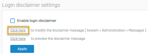 Modify disclaimer message.