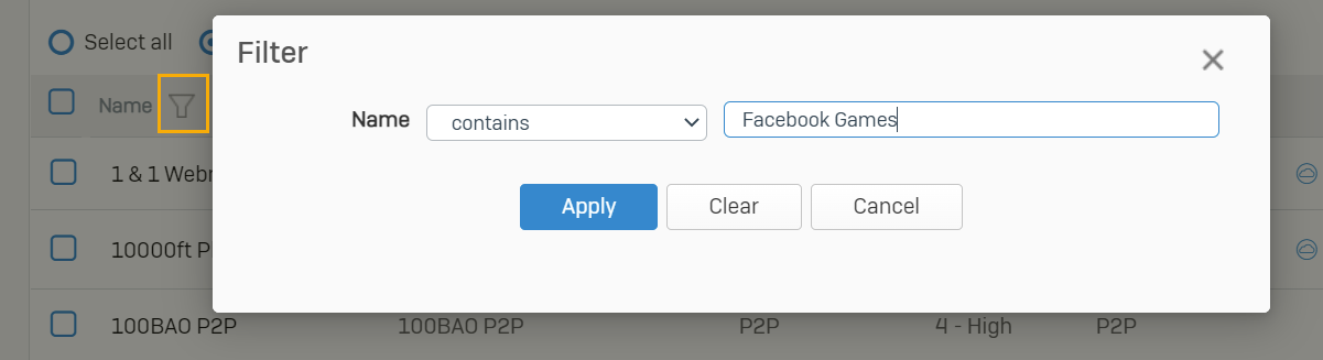 Filter Facebook Games.