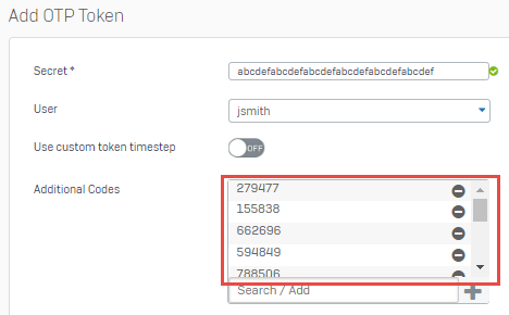 Add OTP tokens manually.