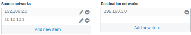 Destination NAT rule settings.