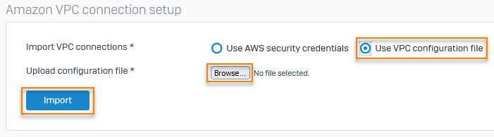 Use VPC configuration file.
