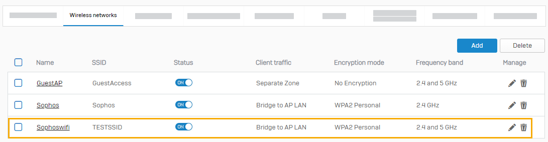 New wireless network in list.
