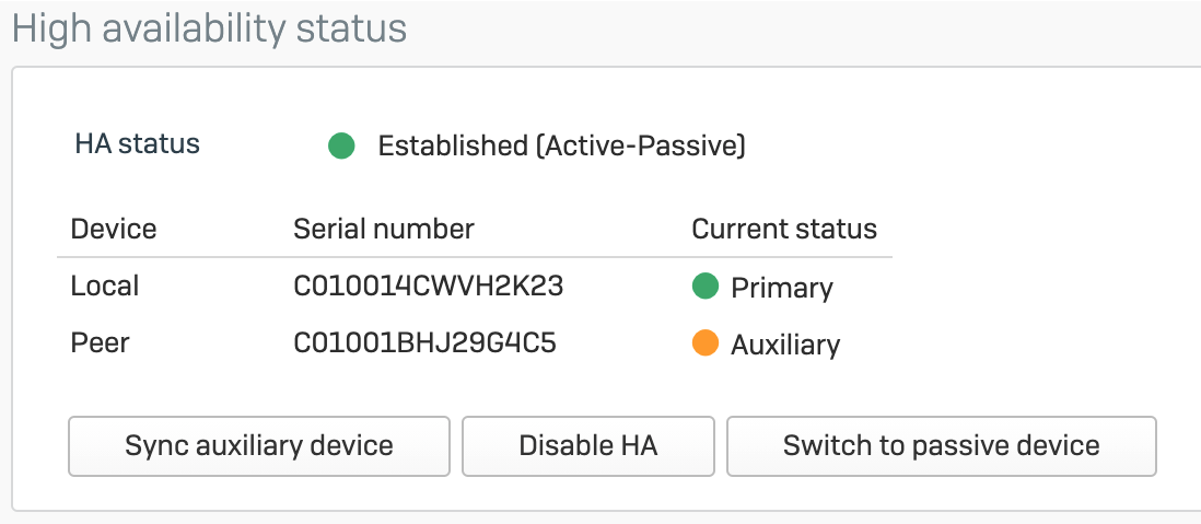 An HA Pair in Sophos Firewall.